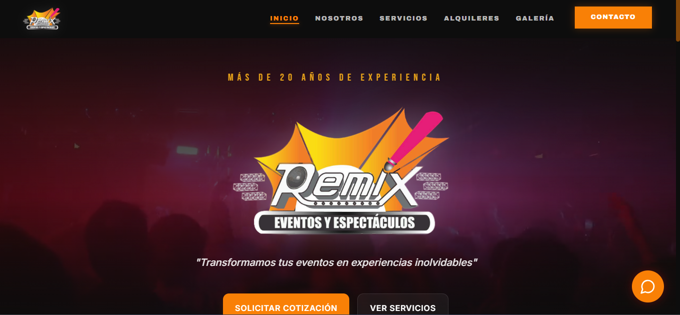 Remix Producciones: Sitio web corporativo