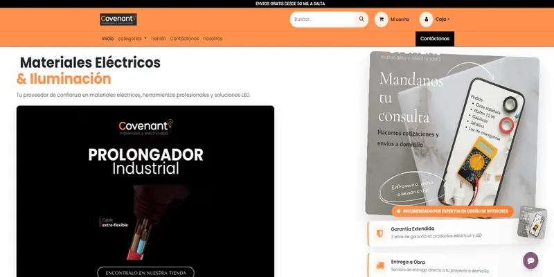 Sitio web de Covenant desarrollado por Websy