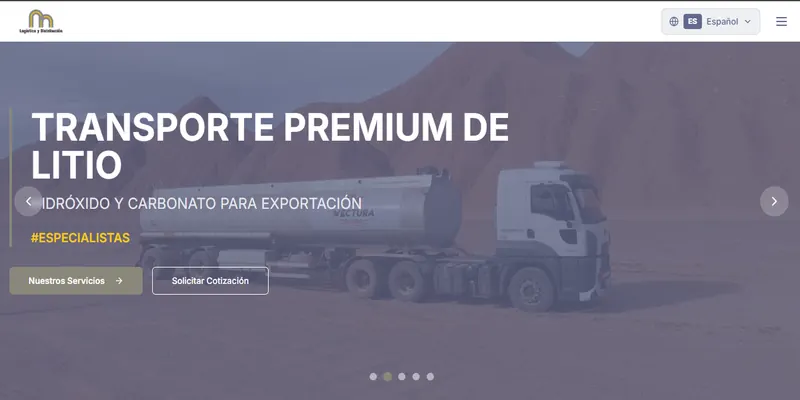 Sitio web de M Logística y Distribución desarrollado por Websy