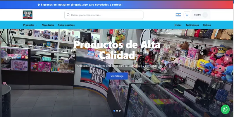 Sitio web de Regala Algo SRL desarrollado por Websy