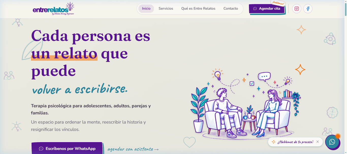 Entre Relatos Psicoterapia: Sitio web para consultorio de psicología