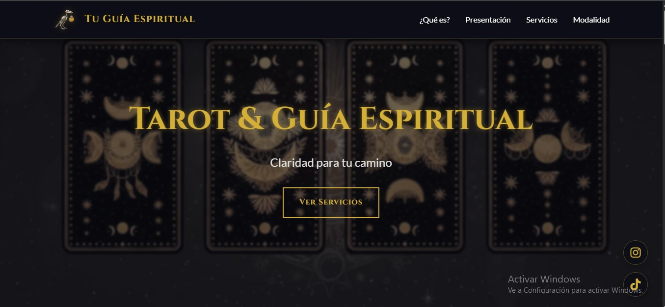 Cuervo Tarot: Landing page